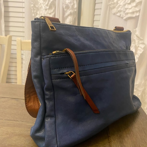 Fossil Dark Blue and Brown Tote Bag - Picture 5 of 7